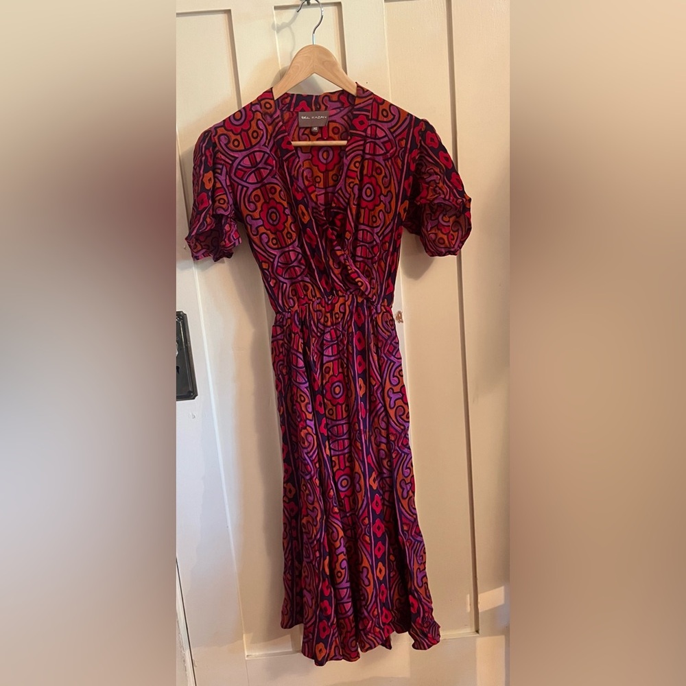 Red and Black Flutter Sleeve V-Neck Sundress